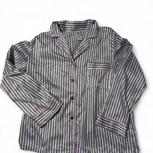 In Bloom Black and White Striped Pajama Short Set